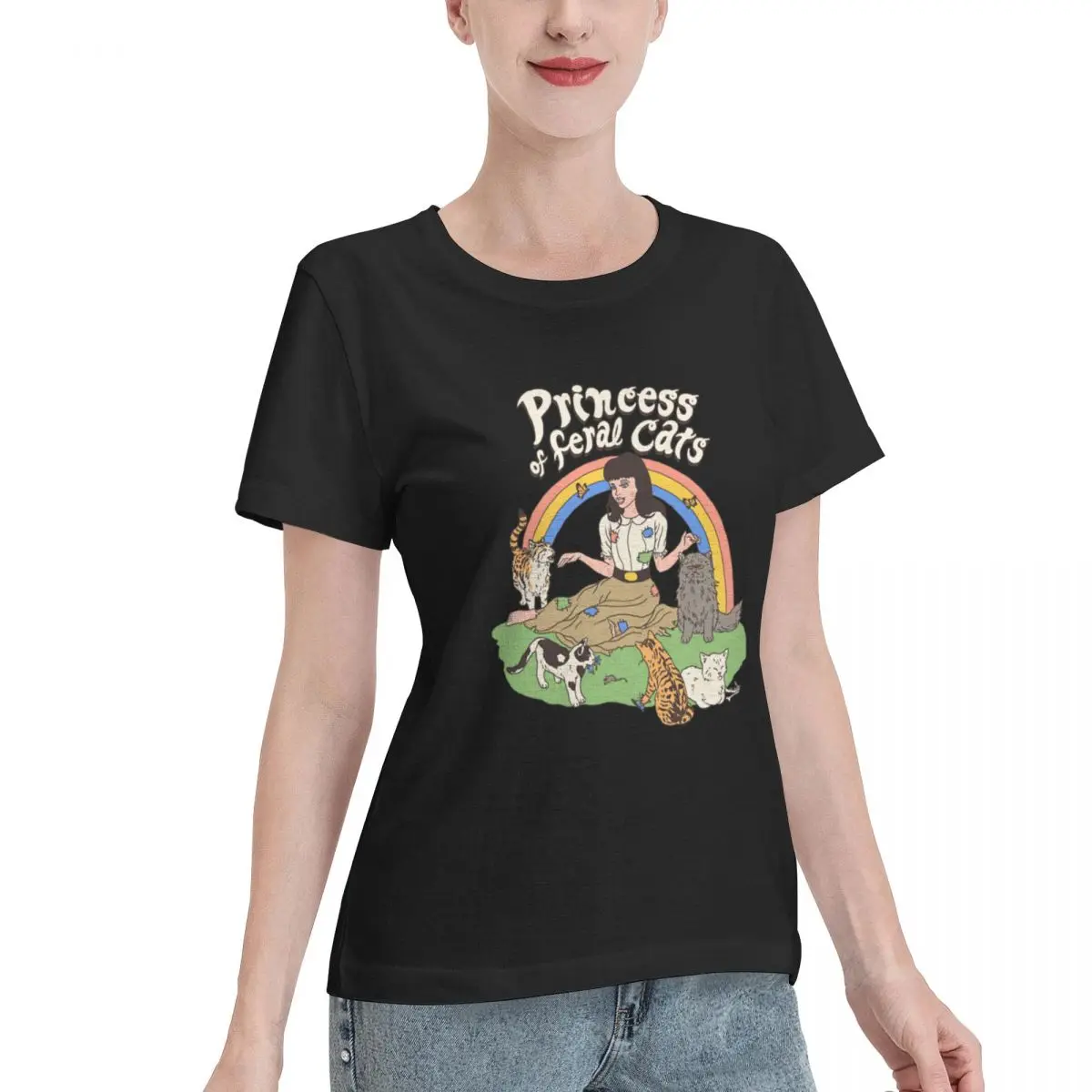 Durable Wear Princess Of Feral Cats Women's T-shirt Outdoor Activity Oversized Top