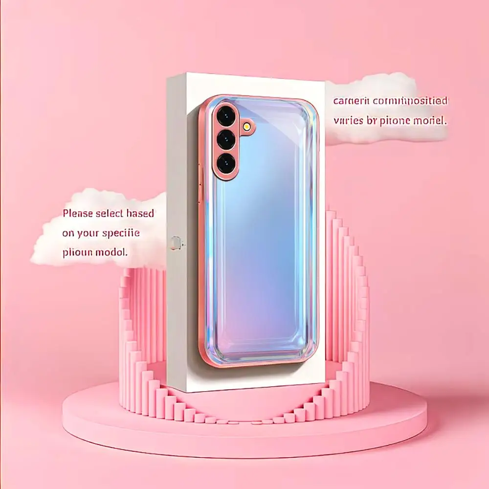 

Iridescent Blue Pink cases s26 ultra case fashion phone Phone Case Glass for Samsung Galaxy S26 S25 S24 S23 S22 FE,Ultra,Plus