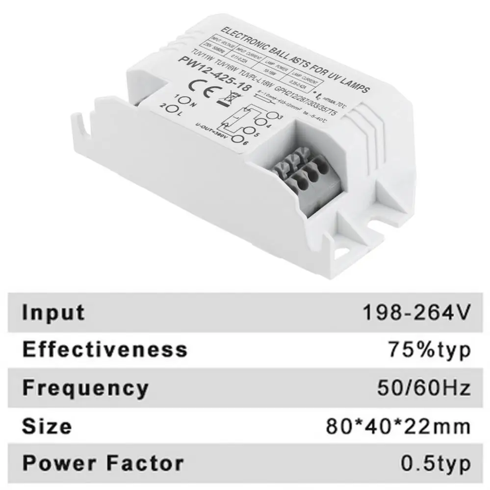 10-18W Electronic Ballasts 220V Universal Ballast for G23 G10q G5 UV Lamp UVC Sterilizing Lamp Light Tube