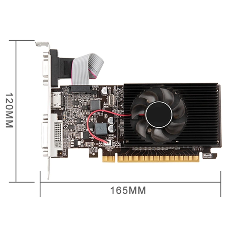 Desktop Graphics Card Graphics Card GT610 1GB DDR3 64Bit Video Card VGA+HD+DVI Desktop Office Game