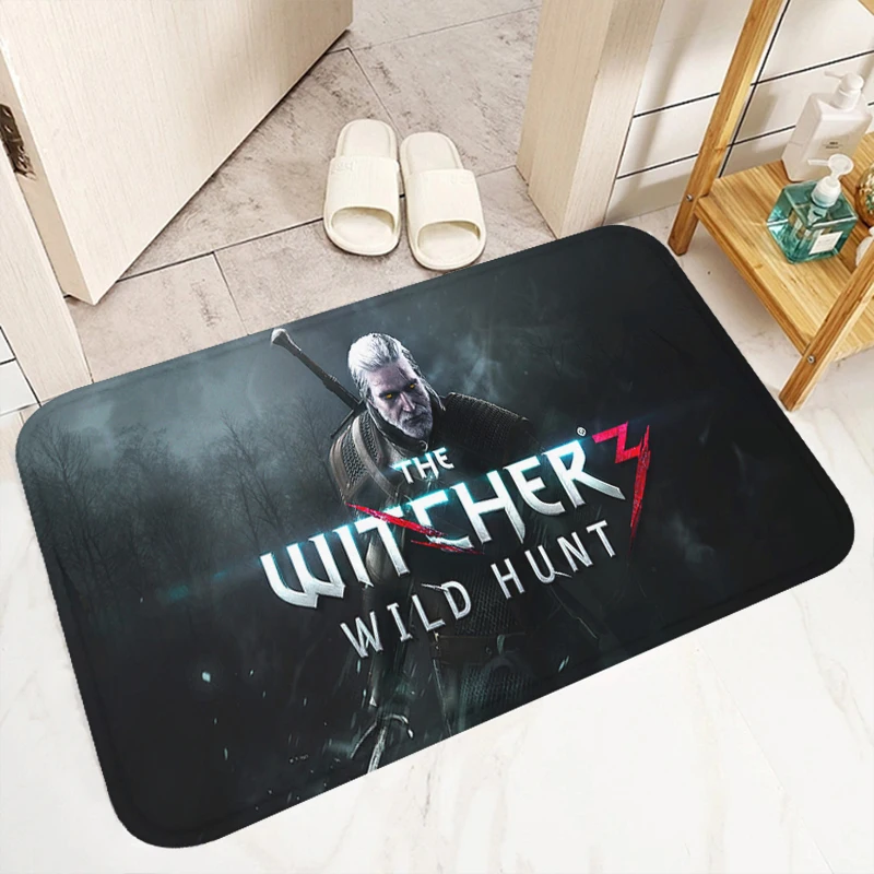 T-The Witcher 3 Wild Hunt Floor Mat Bathroom Carpet for Kitchen Bedroom Mats Room Rugs Doormat Entrance Door Carpets Home Custom