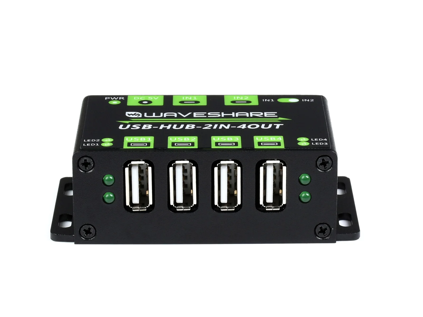 Waveshare Industrial Grade USB HUB, Extending 4x USB 2.0 Ports, Switchable Dual Hosts, Board NOT Included