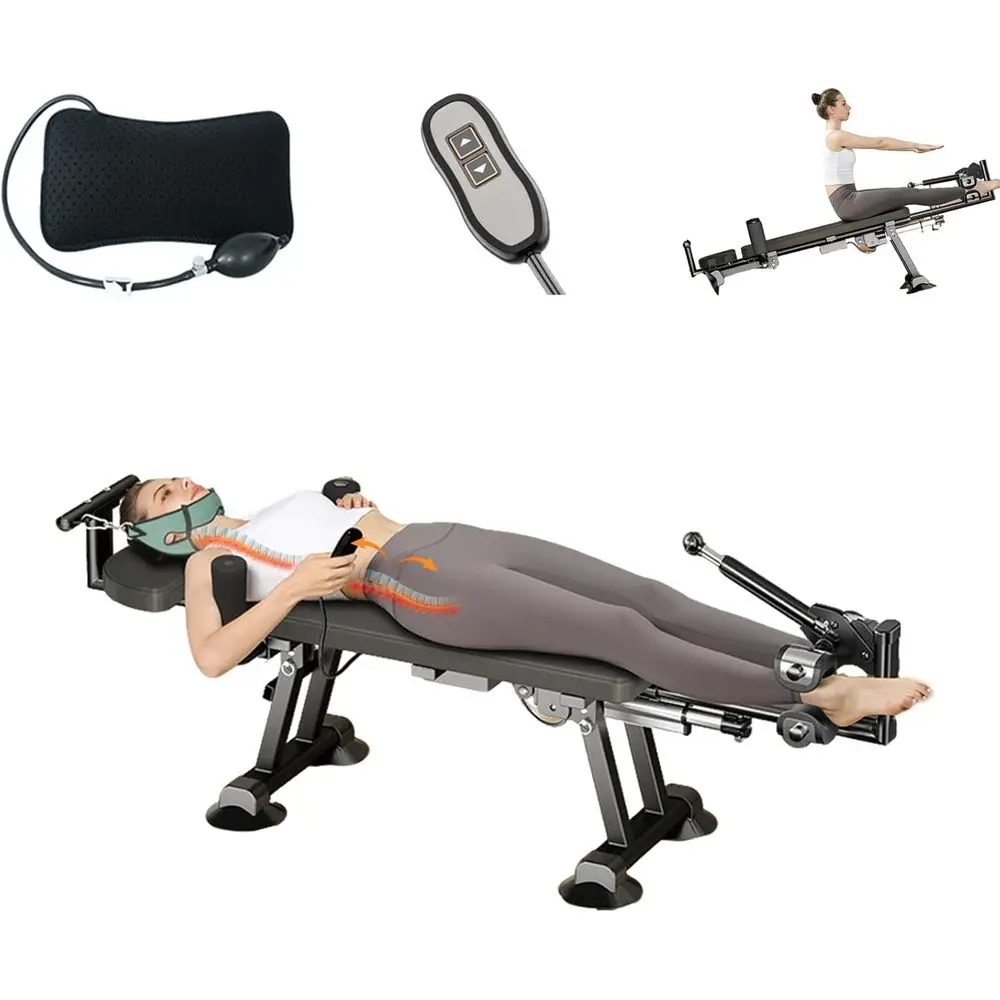 itnull Body Traction Table, Massage Cervical Traction Bench & Lumbar Traction Bed, Home Stretch Decomprion hine or Tension Relie