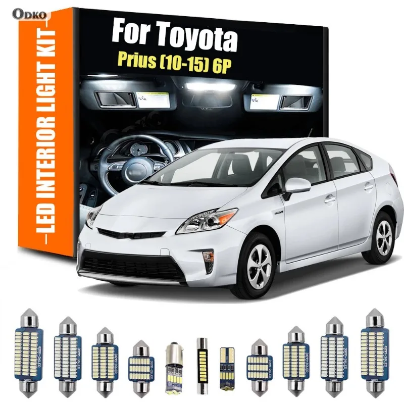 

Для Toyota Prius 2010-2015 6 шт. автомобильные светодиодные внутренние лампы комплект купольной лампы для чтения багажника автомобильные фары сигнальная лампа