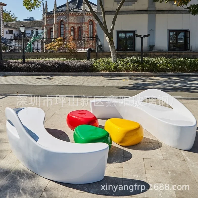 FRP Seat Animal Seat Shopping Mall Meichen Leisure Plaza Creative Outdoor Special-shaped Landscape Seat Cartoon