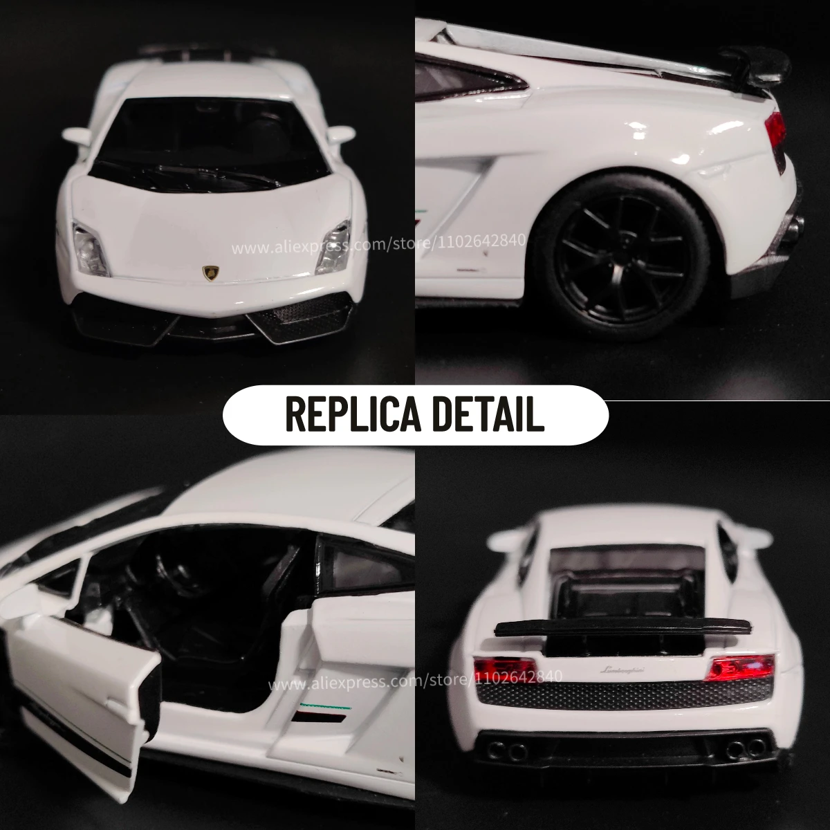 1:36 Car Model Lamborghini Gallardo Replica Scale Metal Miniature Art Home Vehicle Interior Decor Xmas Kid Gift Toy Collection