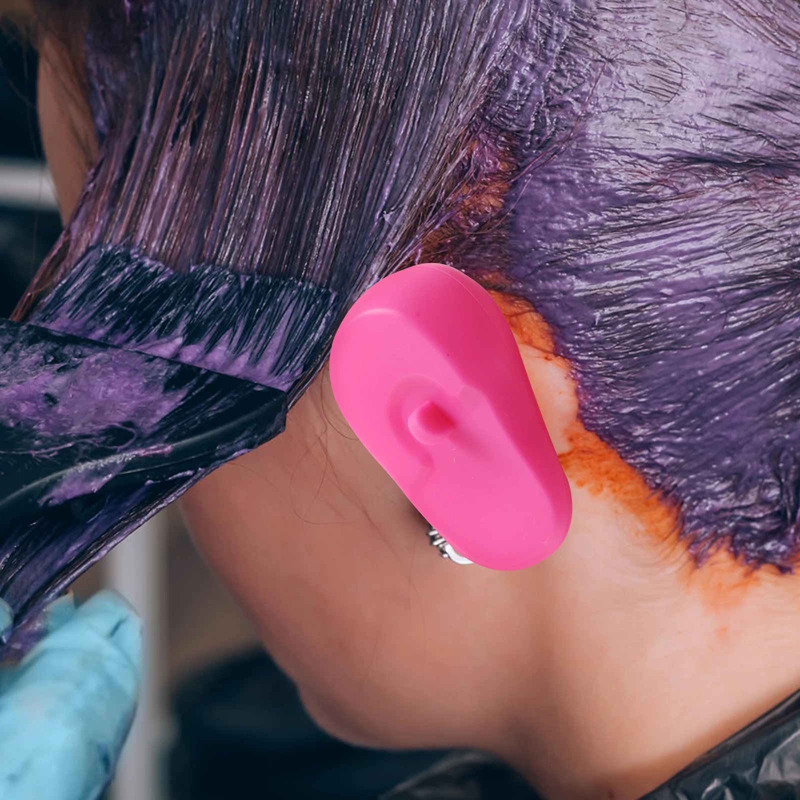 

10 Pairs Dye Earmuffs Silicone Ear Covers Protectors Black Purple Yellow Salon Hair Dye Ear Cover Home Use
