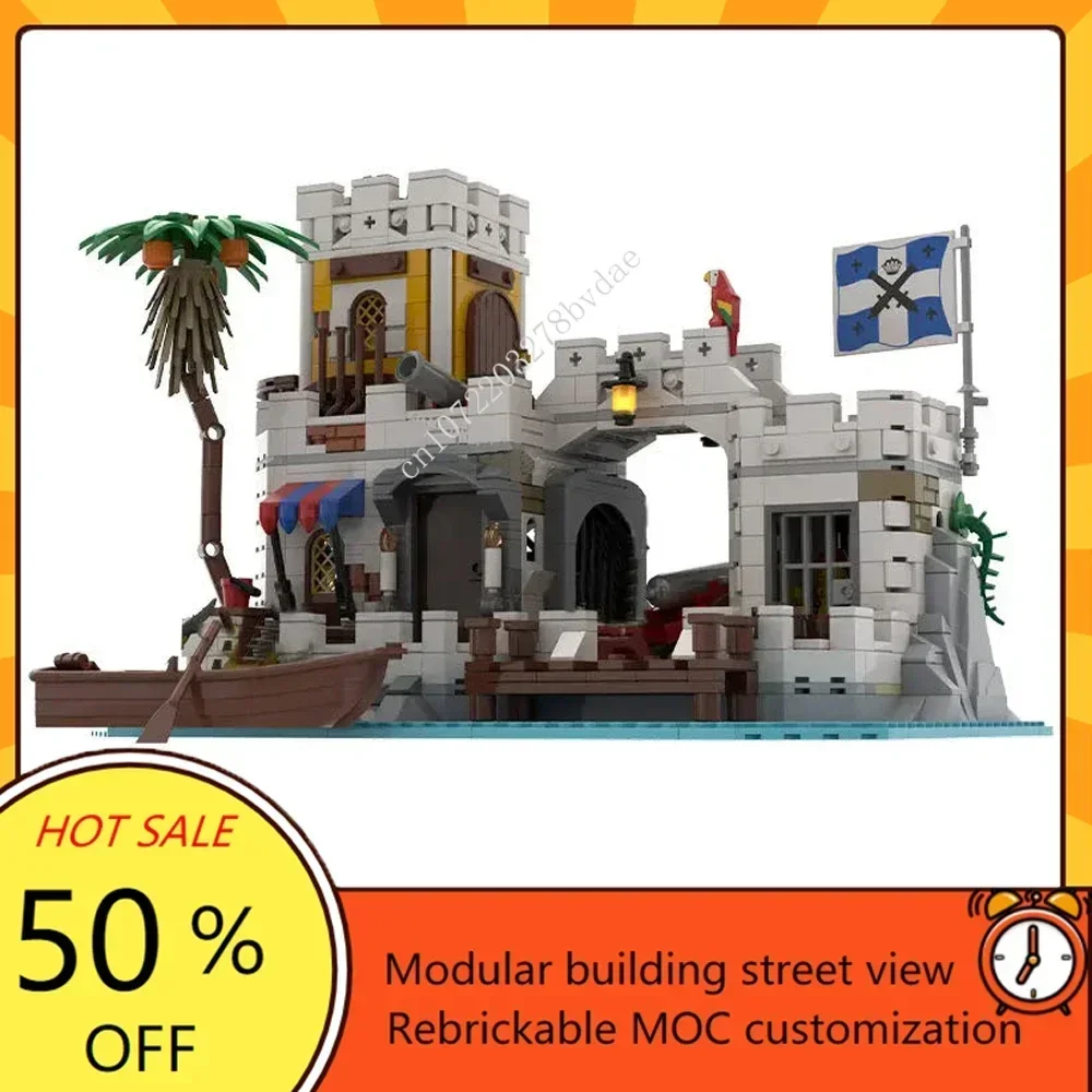 1129PCS Customized MOC Pirate Barracuda Bay Lagoon Lockup Model Building Blocks Technology Bricks DIY Assembly Kids Toys Gifts