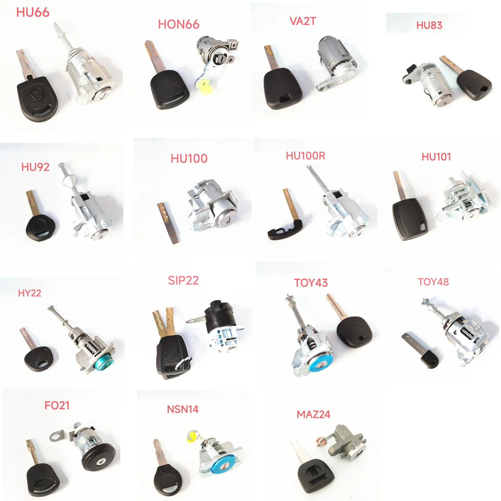 Auto Car key Lock for Car Door Locks HU66 HON66 TOY43 HY22 SIP22 NSN14 MAZ24 HU83 FO21 HU100R Models