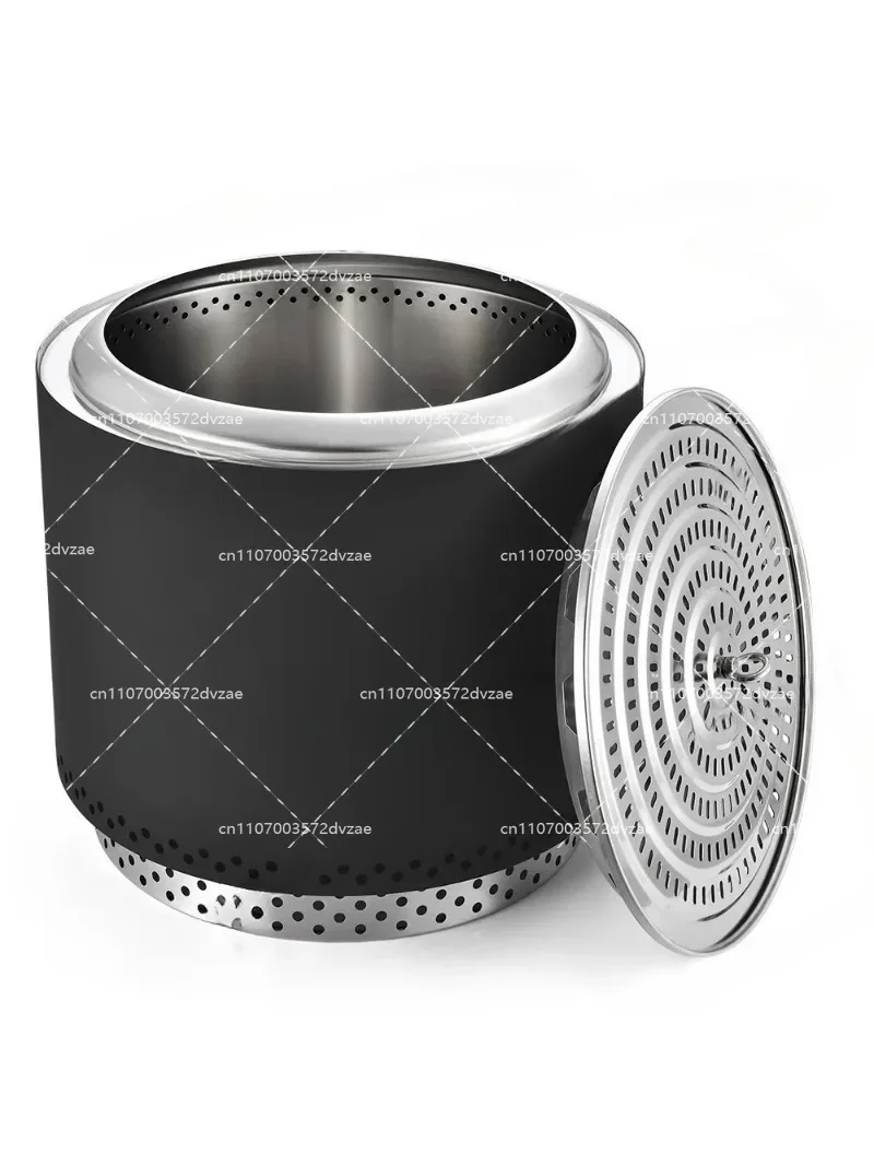 Large Capacity Smokeless Fire Pit Stainless Steel Outdoor Wood Stove with Spark Guard for Camping And Garden Upgraded