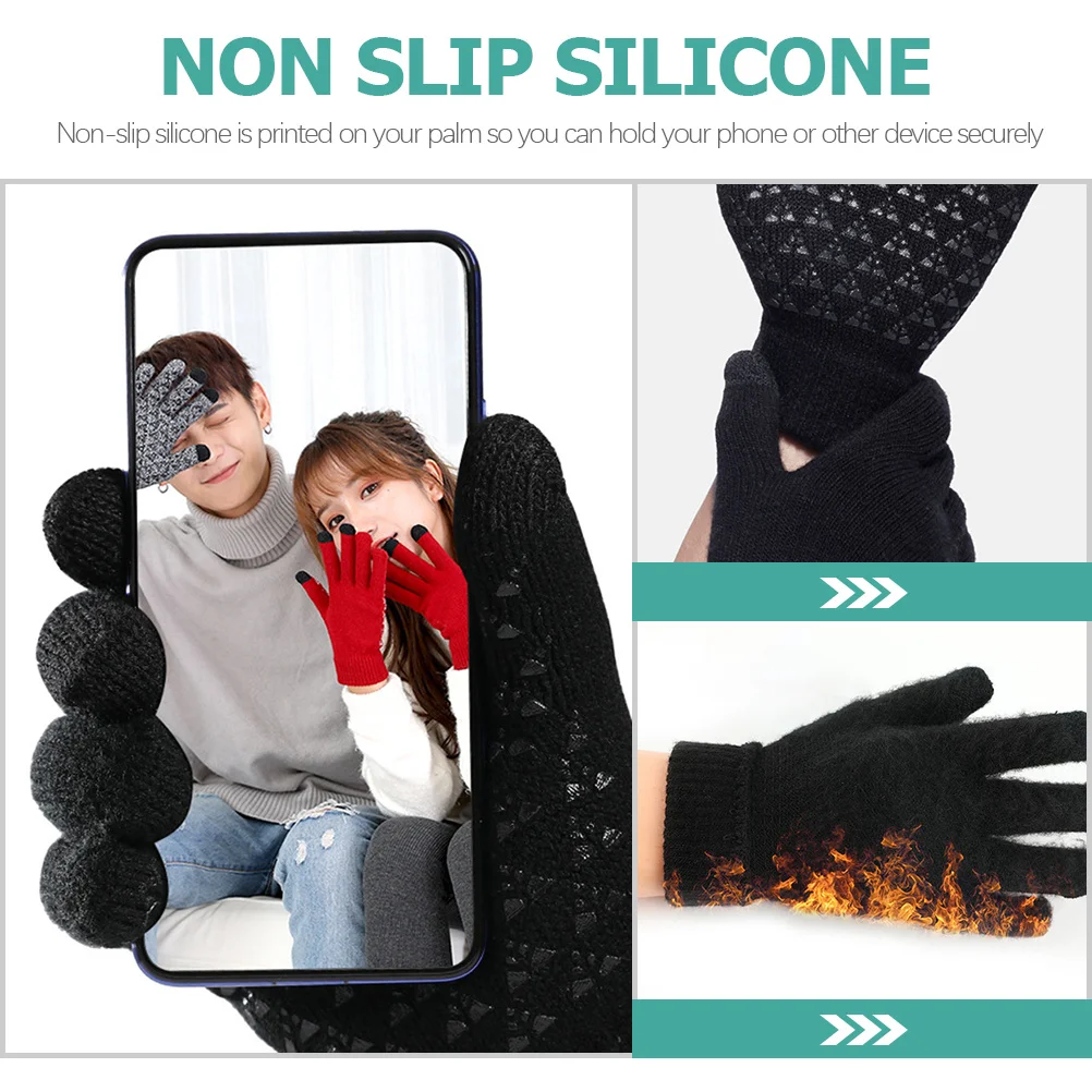 1 زوج شاشة تعمل باللمس الدافئة ركوب تنفس المضادة للانزلاق اللياقة البدنية قفازات ركوب الدراجات للرياضات في الهواء الطلق الشتاء قفازات الدراجة #4