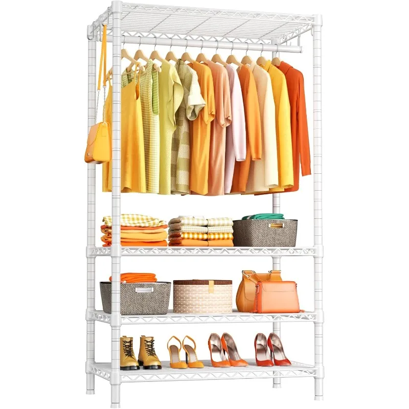 

H4 Plus Portable Closets, 4-Tier Clothes Garment Rack for Bedroom and Cloakroom