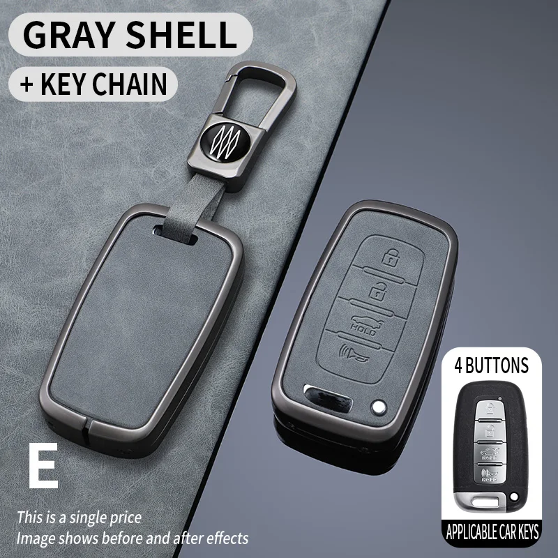 

Car Remote Key Case Cover Holder Chain For Hyundai Solaris HB20 Veloster SR IX35 Accent Elantra i30 For KIA RIO Forte K2 K3 K5