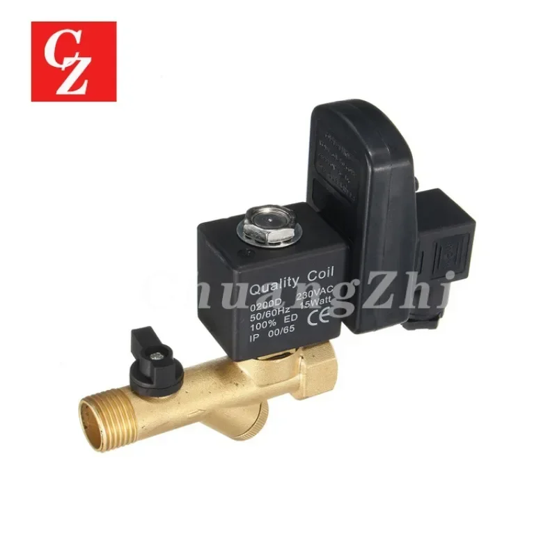 

Electronic Drain Valve Gas Tank Timed Automatic Drain Valve 1/2 "AC 220V Port 2 Way Brass Valve for Air Compressor