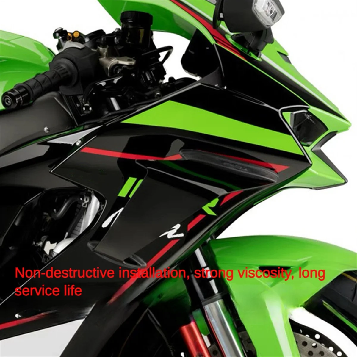 Moto Partners Vent Aile Aérodynamique Carénage pour Kawasaki ZX10R ZX-10R 2022-2024 Noir