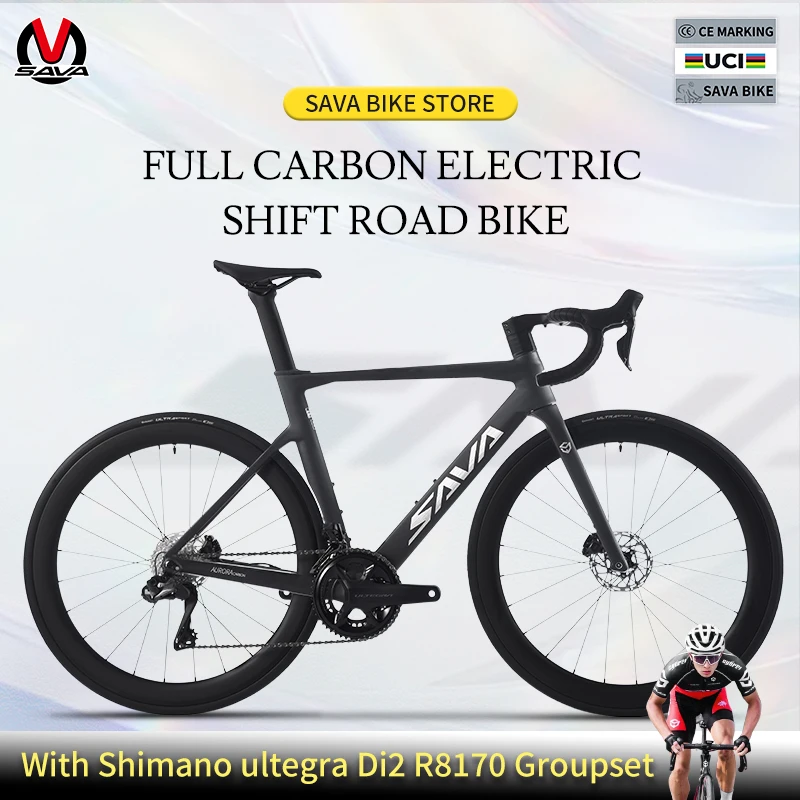 

SAVA Aurora R8 Full Carbon Fiber Road Bike Electronic Shifting 8.8kg Racing Bike Equipped with SHIMAN0 Ultegra R8170 Di2