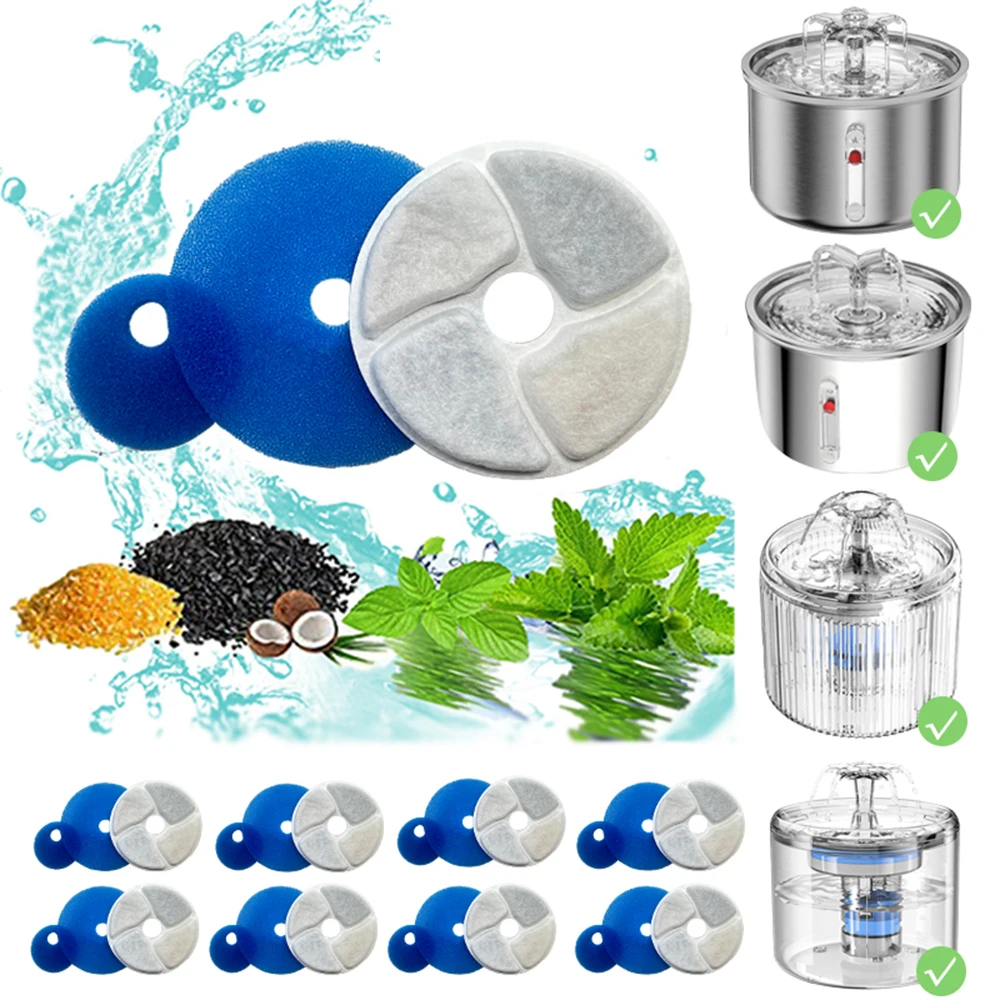 Replacement Activated Carbon Filter Cat Dog Drinking Fountain Replaced Filters for Pet Water Fountain Dispenser Accessorie