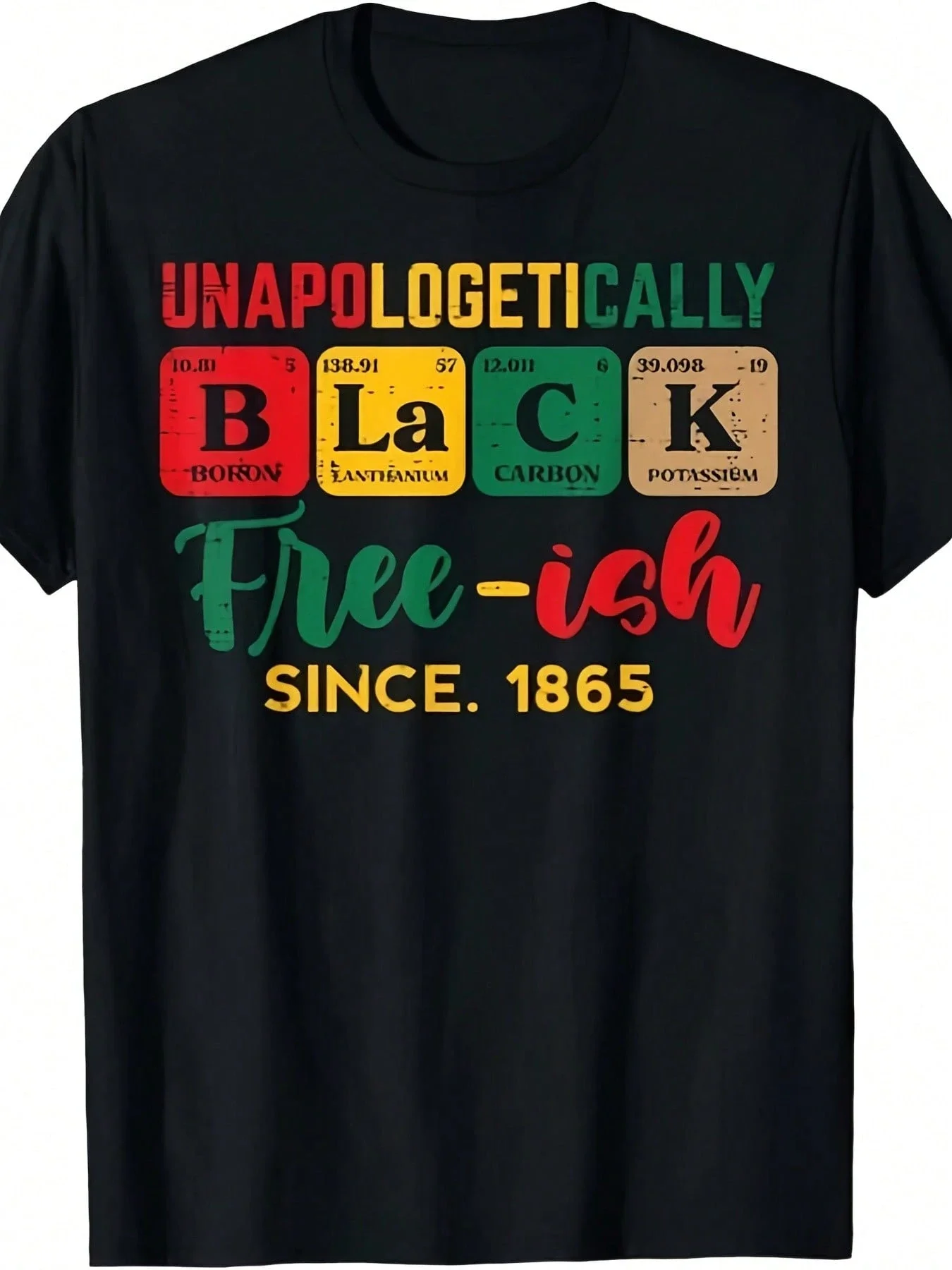 Men's & Women's Juneteenth Unapologetically Black Periodic Table T-Shirt - For Periodic Table Lettering, Tee For Juneteenth Celebrations