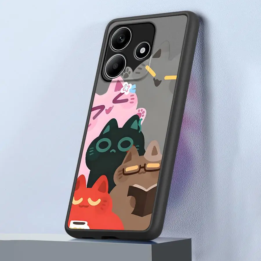 Custodia protettiva per telefono posteriore gattino colorato cartone animato per Xiaomi Redmi Note 13 14 12 Pro Plus 8 9 10 11 Pro 11S 7 12s 10S 9S 8T