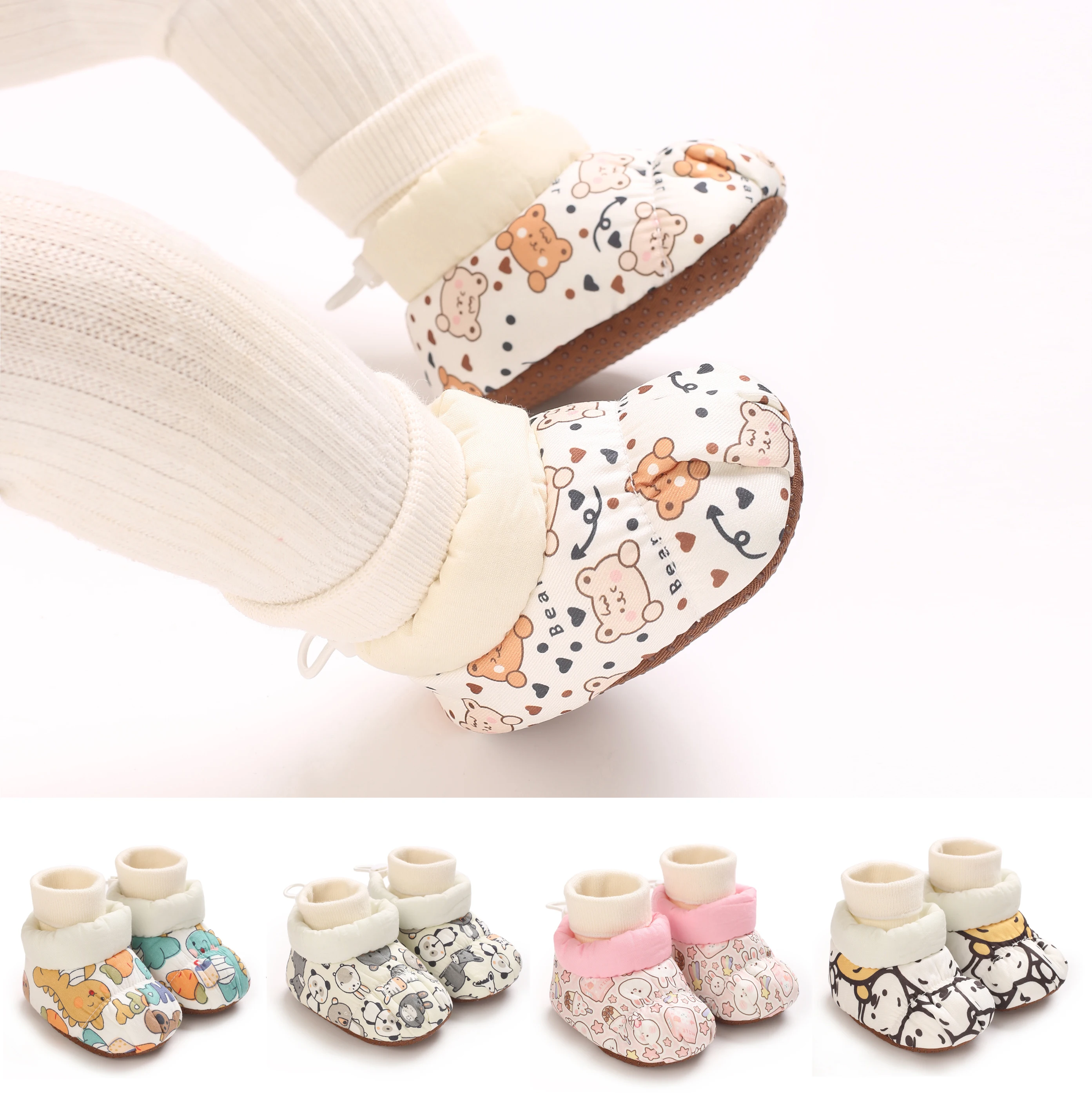 NEW 0-18M Baby Socks Soft Shoes Autumn And Winter Cartoon Pattern Style For Both Men And Women Anti Slip And Fashionable Design