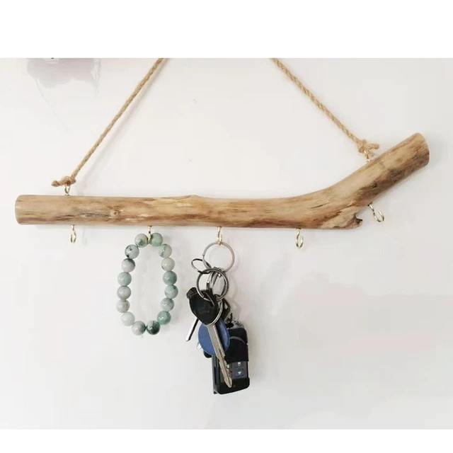 Natural Driftwood Branch Hook Decoration Hanging Solid Wood Wall Storage Rack Home Jewelry Hook Wall Decoration