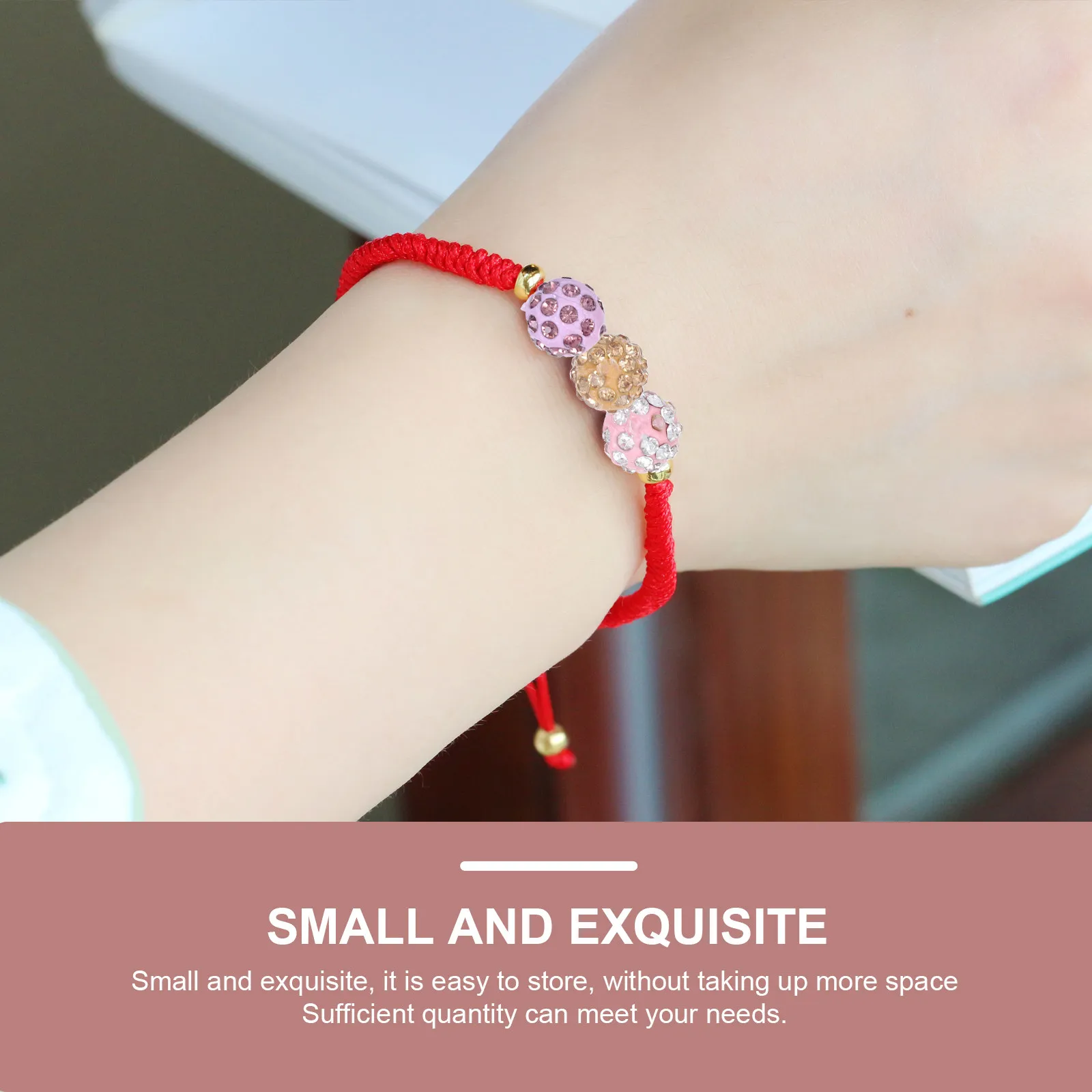 100Pcs Loose Beads DIY Jewelry Making Charms Diamond Studded Bracelet Spacer Beads Craft Accessories for Handmade Decor