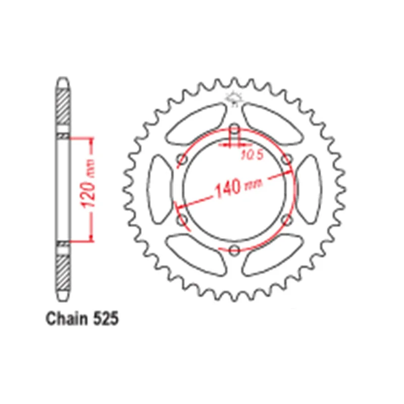 OZOEMPT 525-40T Motorcycle Rear Sprocket Apply to ZX-6R (ZX600 F1-F3) Ninja  95-97