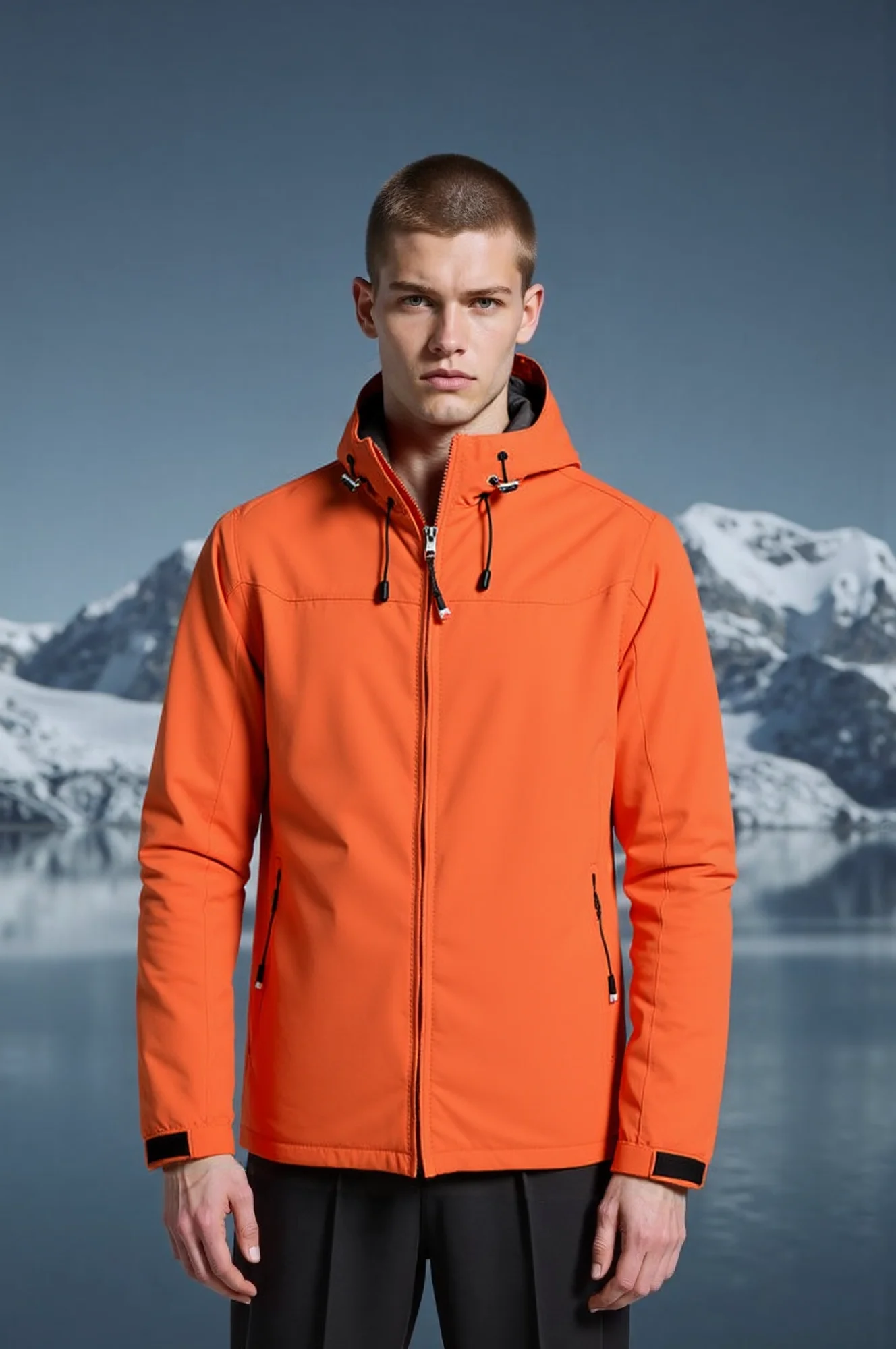 

​Mens Waterproof Windbreaker Jacket Outdoor Hiking Hooded Raincoat Lightweight Breathable Sports Coat for Running Camping Autumn