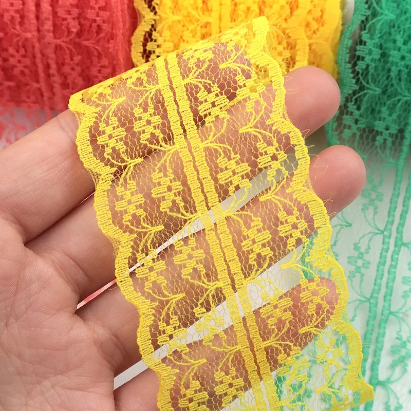 10 Yards Lace Trim Colorful Lace Ribbon for Sewing Gifts Wrapping Bridal Wedding Decorations Ribbons To Make Hair Bows Jacquard