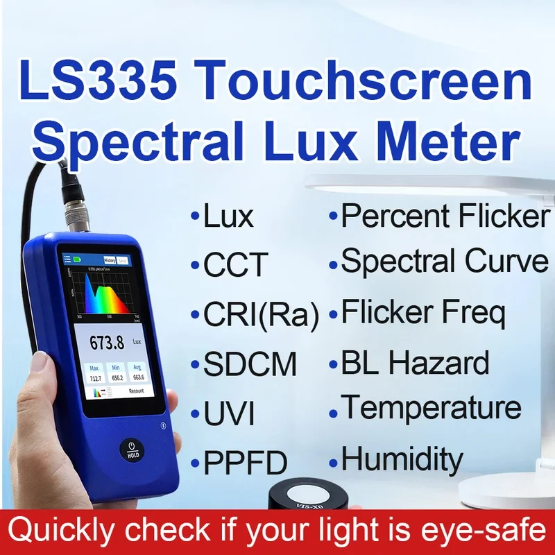 Multi-Parameter Spectral Illuminance CRI CCT Lux Tester Spectrometer Light Spectrum Meter LS335
