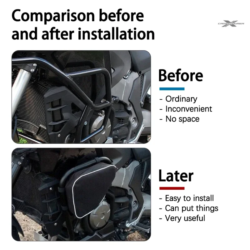 NEW Motorcycle Tool Placement Travel Frame Crash Bar Bags For Honda VFR1200X VFR 1200 X Crosstourer 2012-2020 2019 2018 2017