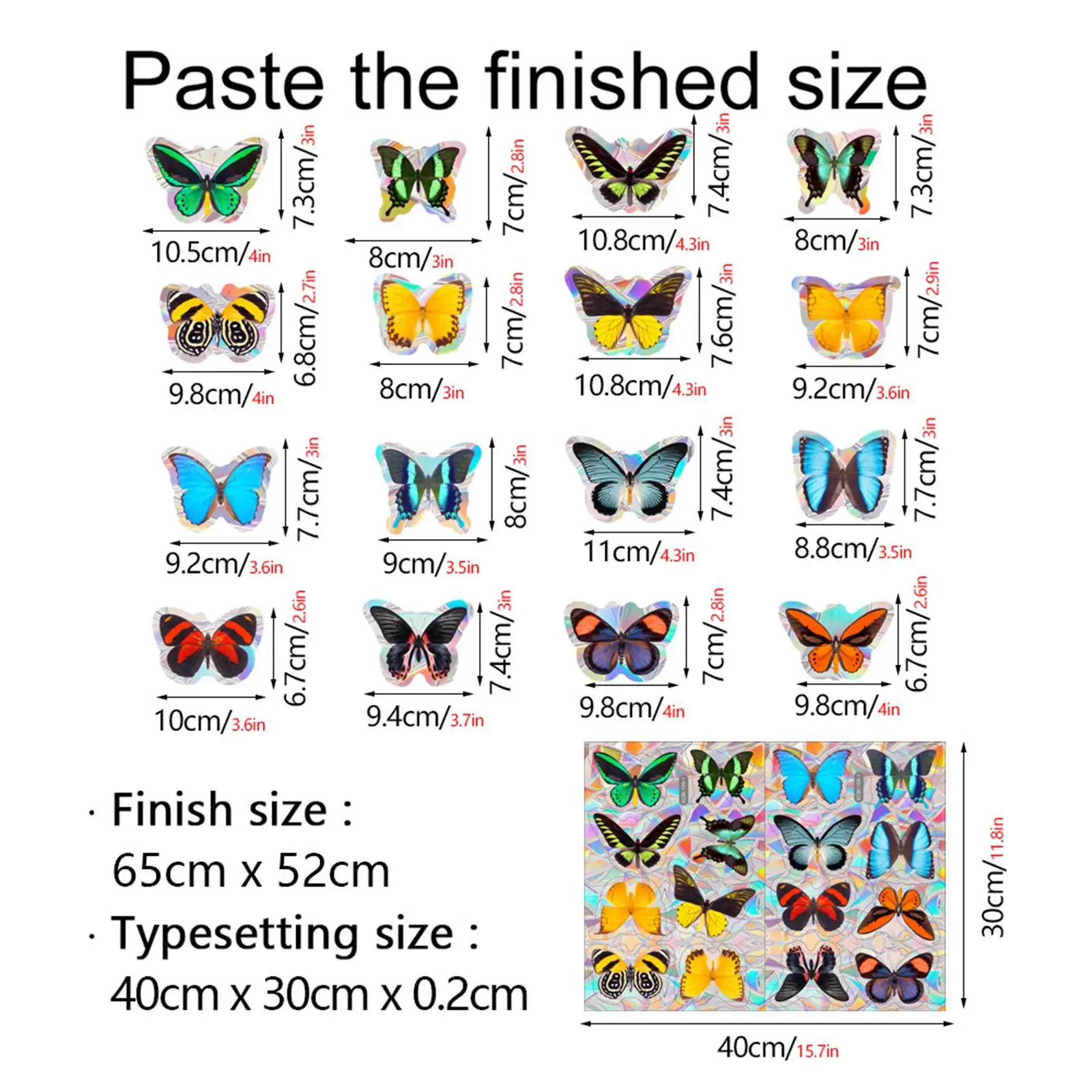 Rainbow Maker Window Cling Butterfly Static Cling Window Vinyl Window Film
