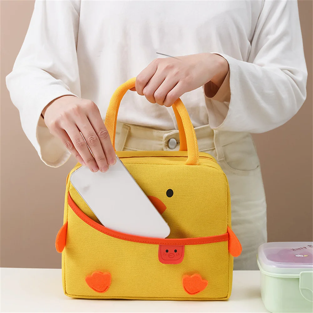 Cartoon Cute Insulated Lunch Bag Kawaii Portable Lunch Box Student Kids School Thermal Storage Bag Picnic Bento Food Tote Bags