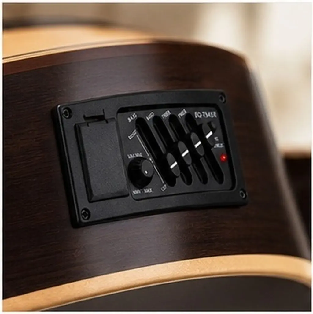 Acoustic Guitar Pickups 7545R 4-Band Folk Preamp Equalizer Amplifier Pre-wired Easy Assembly Battery Box