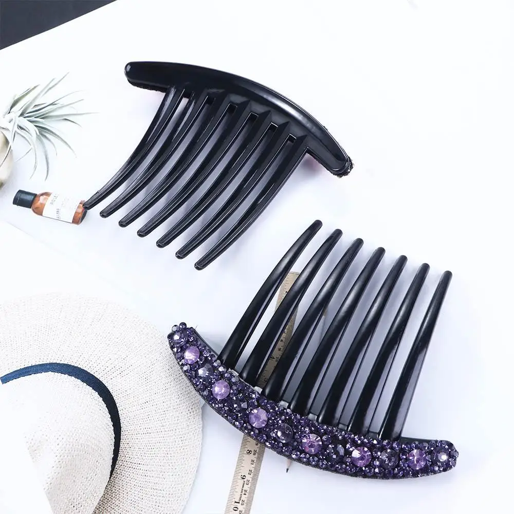 Grace Simple Women All-match Temperament Acrylic Seven-tooth Comb Korean Style Headwear Rhinestone Hair Comb Hair Accessories