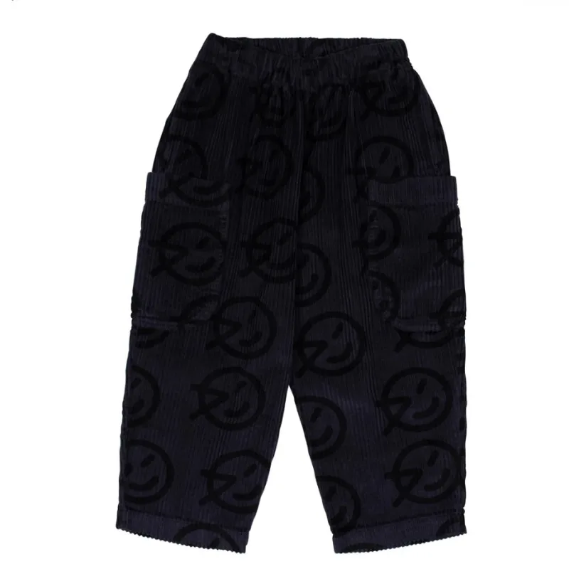 Children's trousers 2024 autumn new fashion casual middle and small children's autumn trousers printing handsome Slim trousers