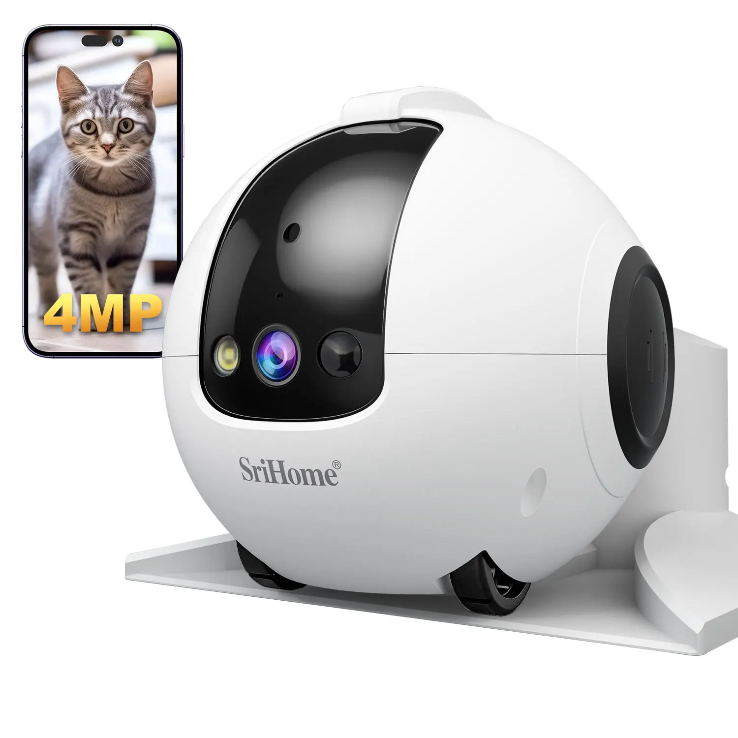 4MP Srihome APP Mobile Guard Robot Full Color Wireless PTZ IP Dome Camera AI Humanoid Detection Home Security CCTV Baby Monitor
