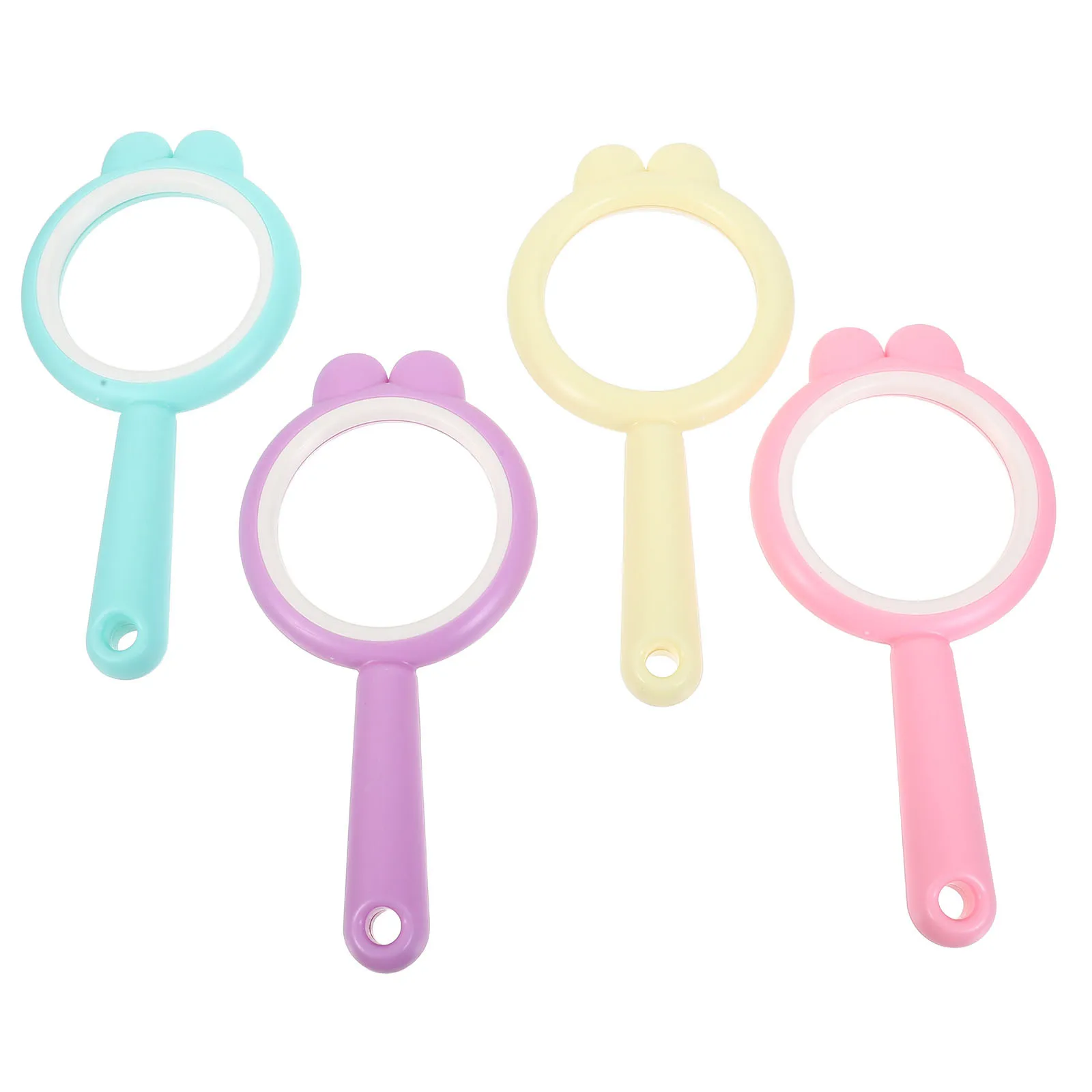 

4pcs Handheld Magnifier For Kids: Lightweight Plastic Magnifying Glass With Large Lens Outdoor Exploration Science Tool For