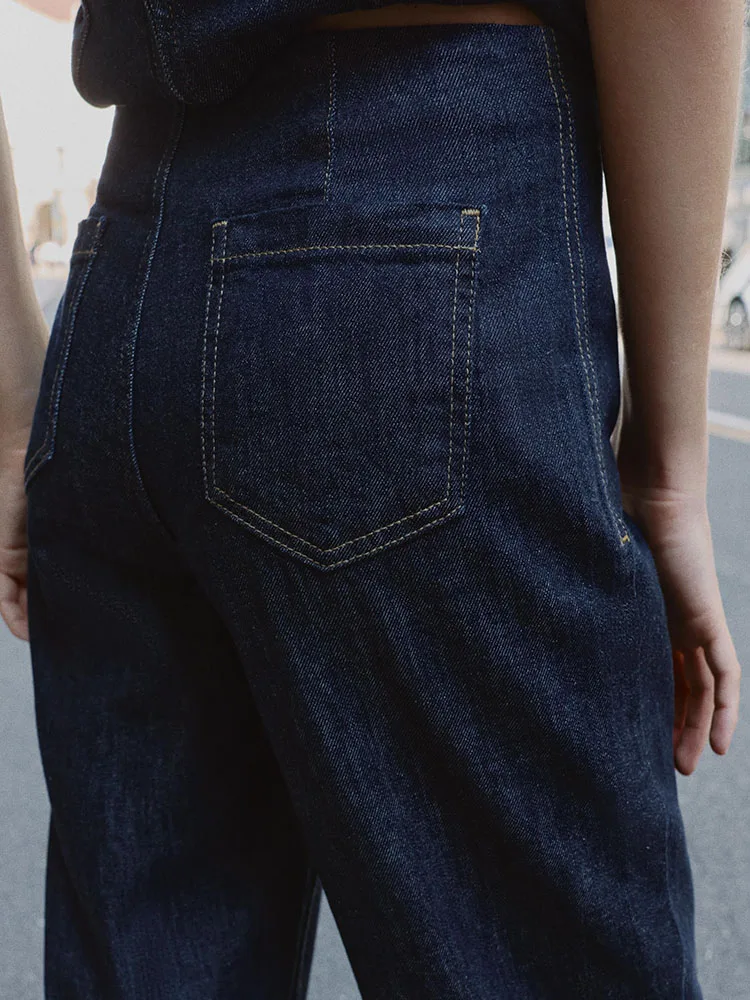 Fall New Arrival Women's Wide Leg Jeans with Belt 748458 407 Denim Pants 748 Ethnic Faion Ladies' Clothing