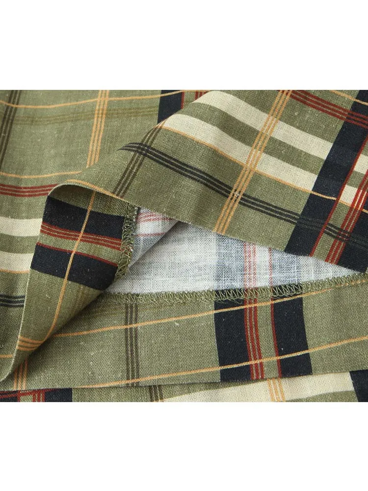 กางเกงขายาวทรงตรงหลวมสไตล์แฟชั่นสำหรับผู้หญิง ดีไซน์เก๋ไก๋ ลายตาราง แนวลำลอง ฤดูใบไม้ร่วง 2025