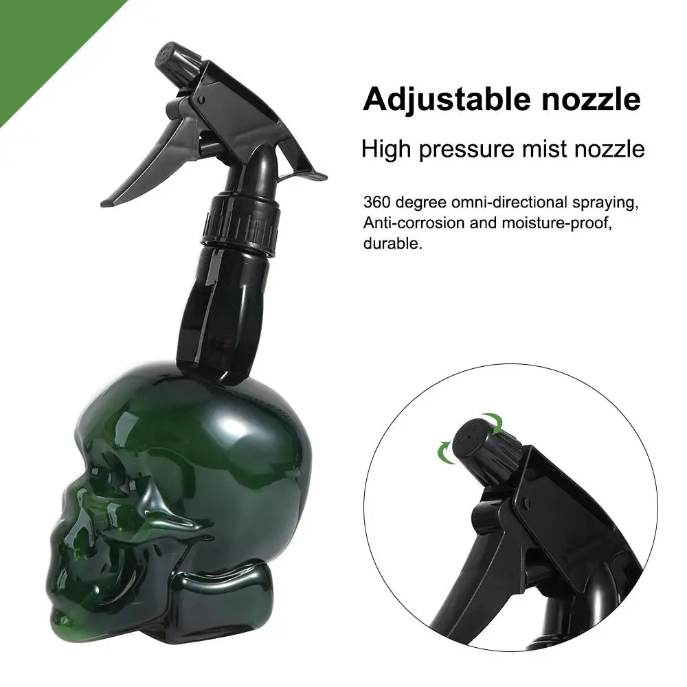 الجمجمة رئيس تصميم تصفيف الشعر رذاذ زجاجة سعة كبيرة بخاخ الماء ضباب مسقاة الرجعية تصفيف الشعر زجاجات إعادة الملء