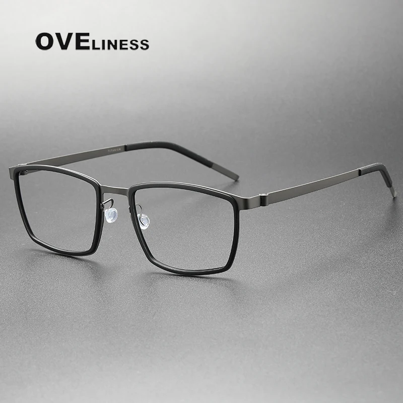 Denmark Brand Titanium Glasses Frame Men Women Vintage square Myopia Optical Eyewear Screwless Prescription Eyeglasses Frame