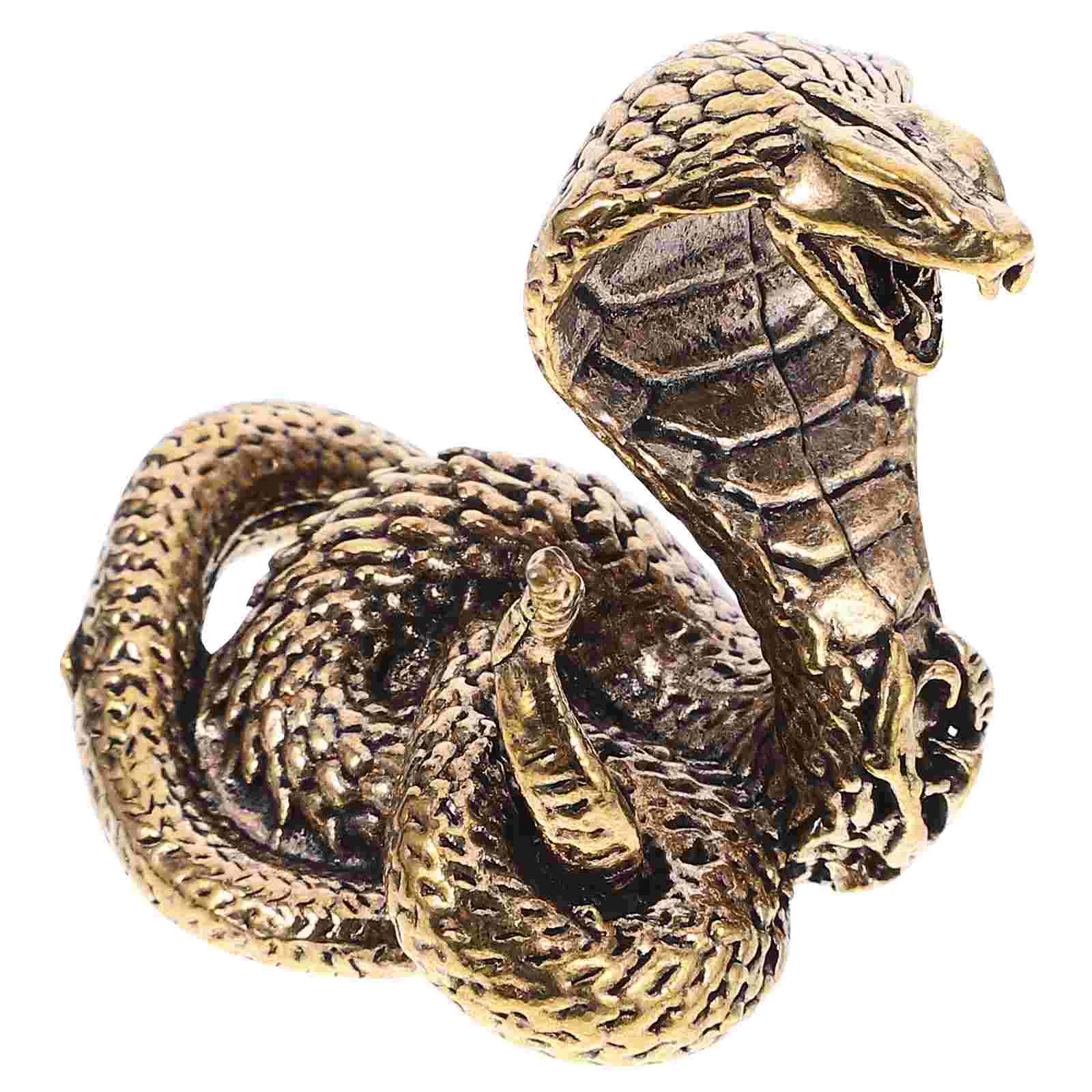 

Bronze Tea Pet Sculpture Coffee Table Chinese Snake Figurine Brass Serpent