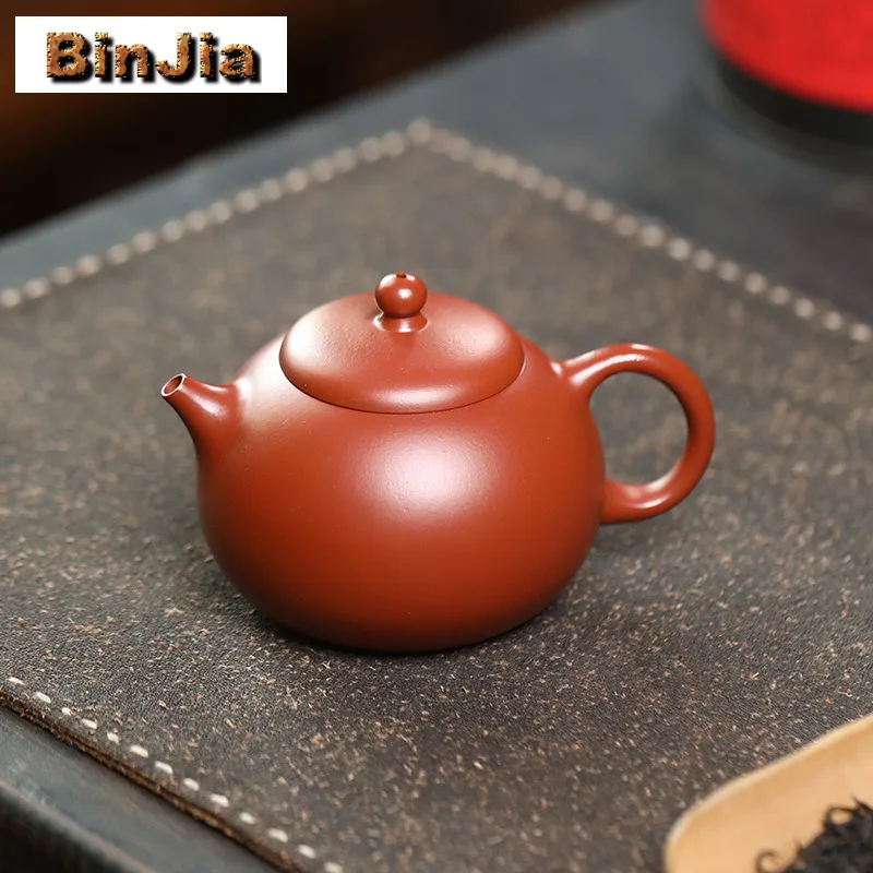 

170Ml Retro Yixing Purple Clay Teapots Handmade Persimmon Ball Pot Raw Ore Zhu Mud Kettle Chinese Zisha Tea Set Drinkware Craft