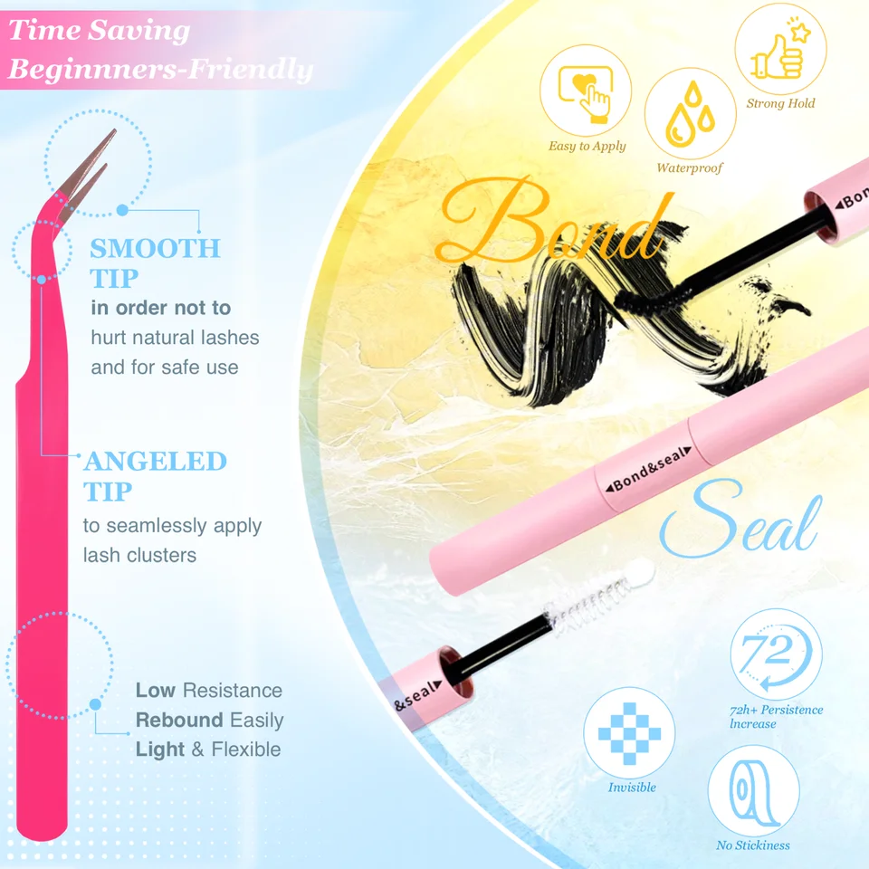 Kit de pestañas de estilo ojo de gato manga, 448 piezas, banda transparente, delgadas, ligeras, reutilizables, aspecto natural y glamoroso 5