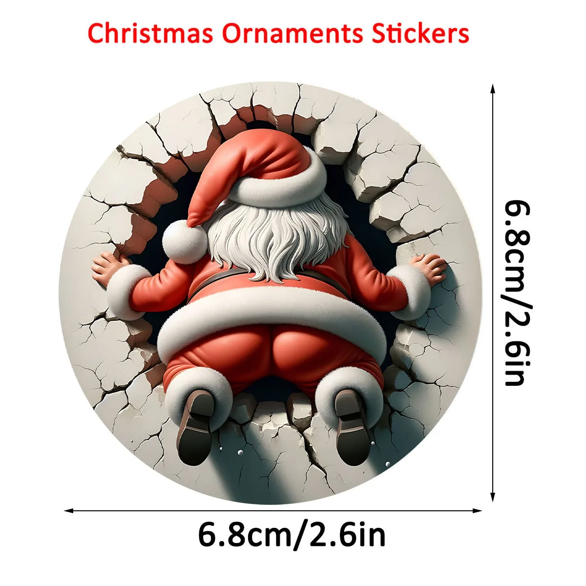 12pcs Funny Santa Claus Snowman Christmas Ornaments UV DTF Transfer Stickers Glass Coffee Mugs Cup Wrap Winter Xmas Decorations