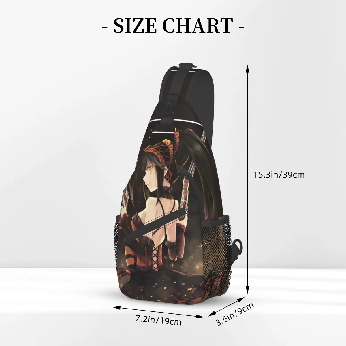 Tokisaki Kurumi Date A Live Crossbody Sling Bags Printed Chest Bag manga anime Shoulder Backpack Daypack Hiking Outdoor Cycling