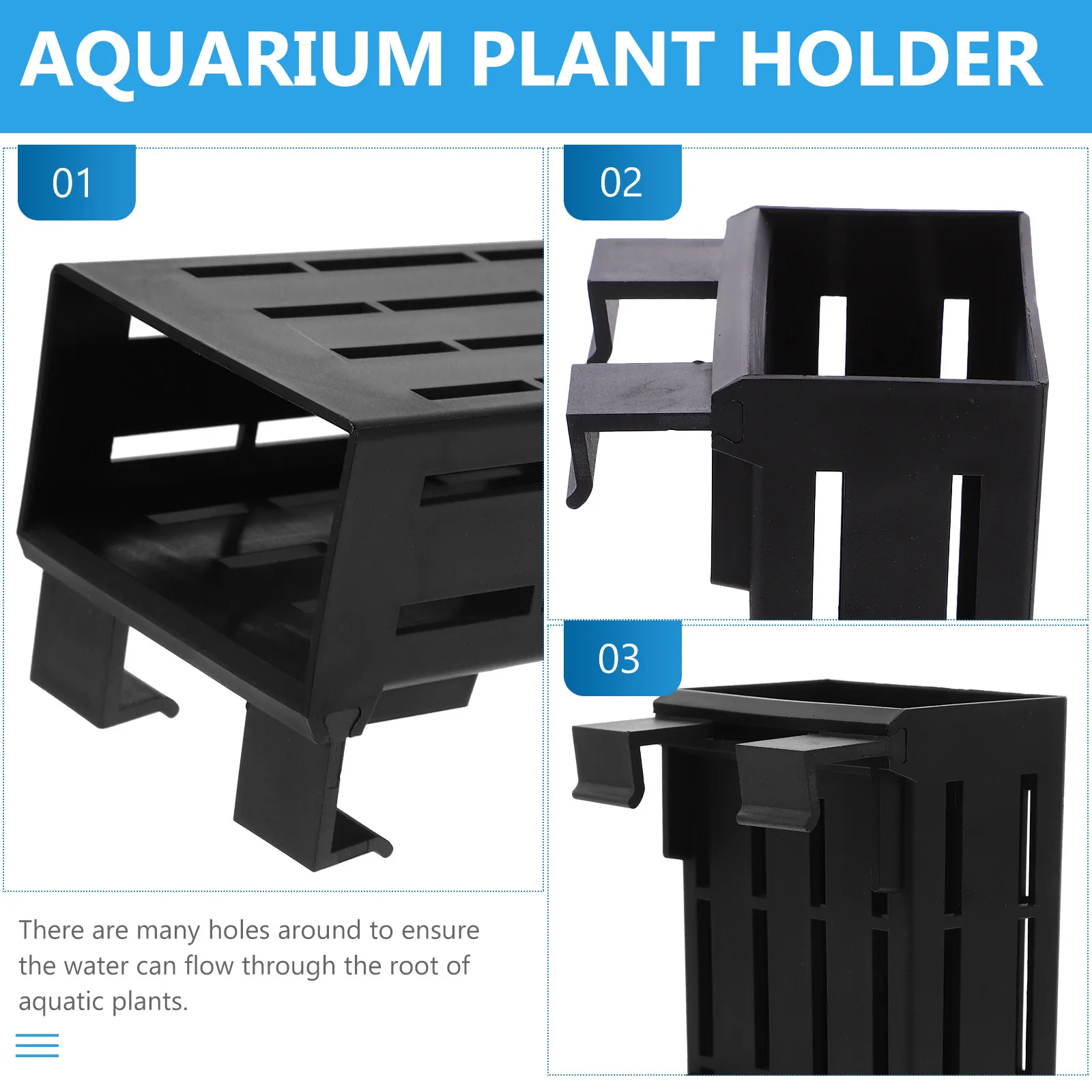 4Pcs Hanging Aquarium Plant Basket Holder Aquatic Plant Pot Fish Tank Planter Supplies Aquarium Planter Aquatic Planting Baskets
