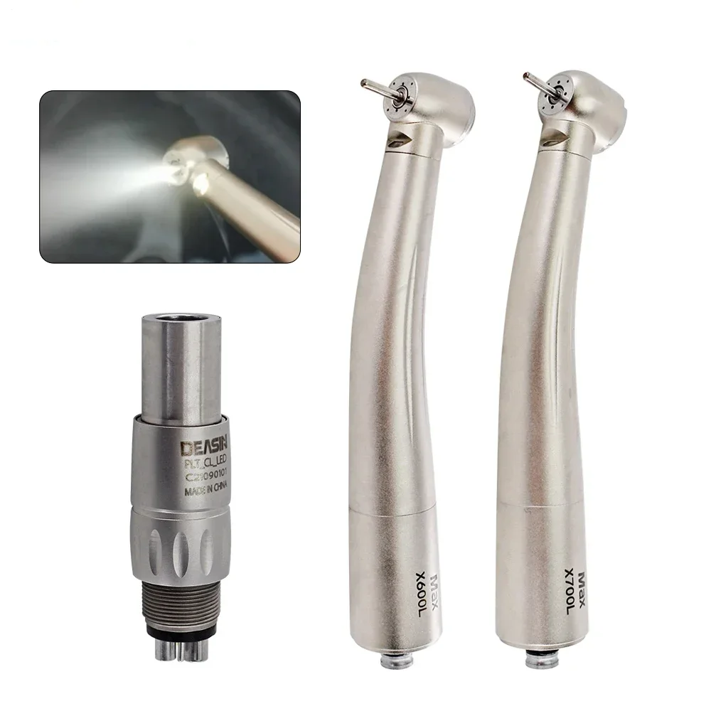 

Dental Lab Equipment X600L X700L High Speed Ceramic Bearing Handpiece Air Turbine Standard Push Button Head With Optic Fiber