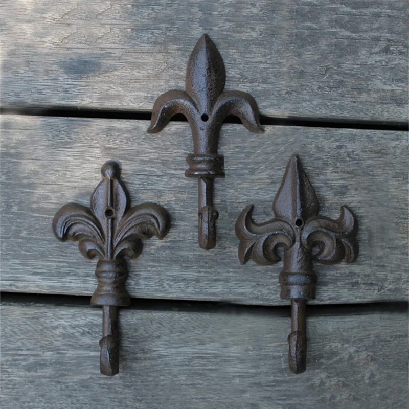 1pcs European crown retro cast iron forged coat hook coat decoration wall decoration outdoor home metope decoration accessories